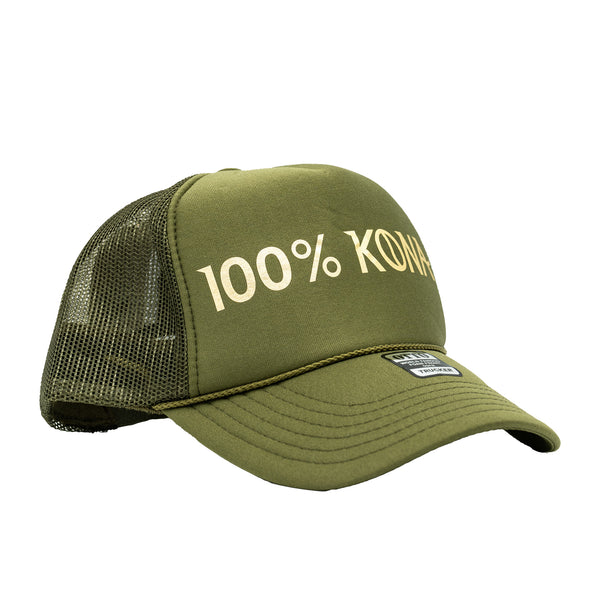 100% Kona Trucker Hat - Green